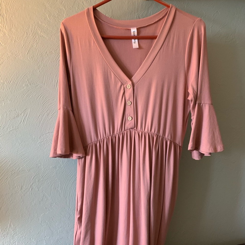 Bell Sleeved Maternity Dress